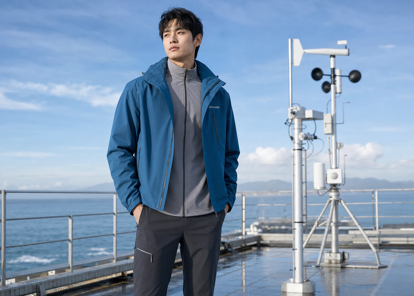 맑아지는 날 셸을 열어 입은 AERWARD 모델