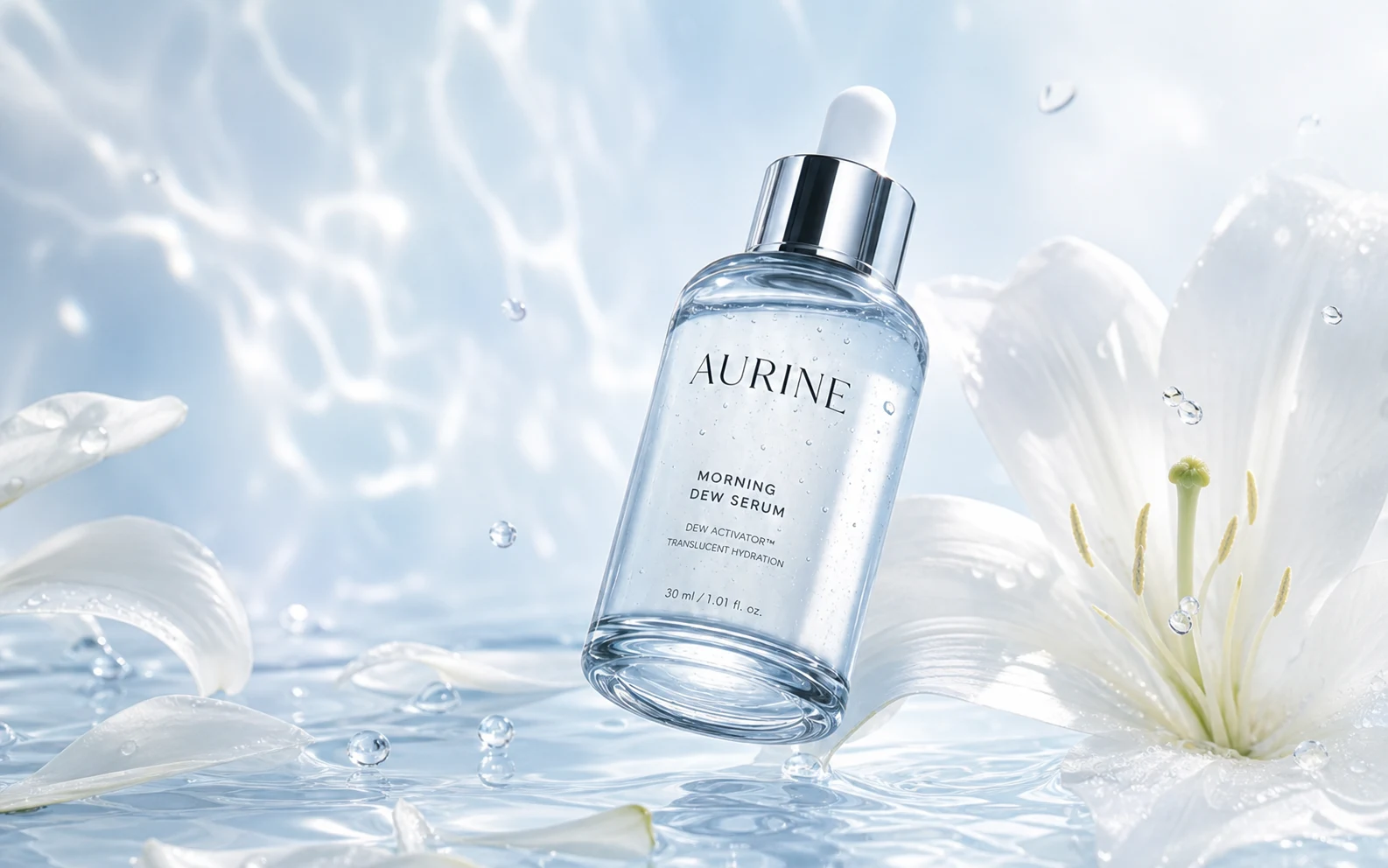 AURINE homepage direction with branded products