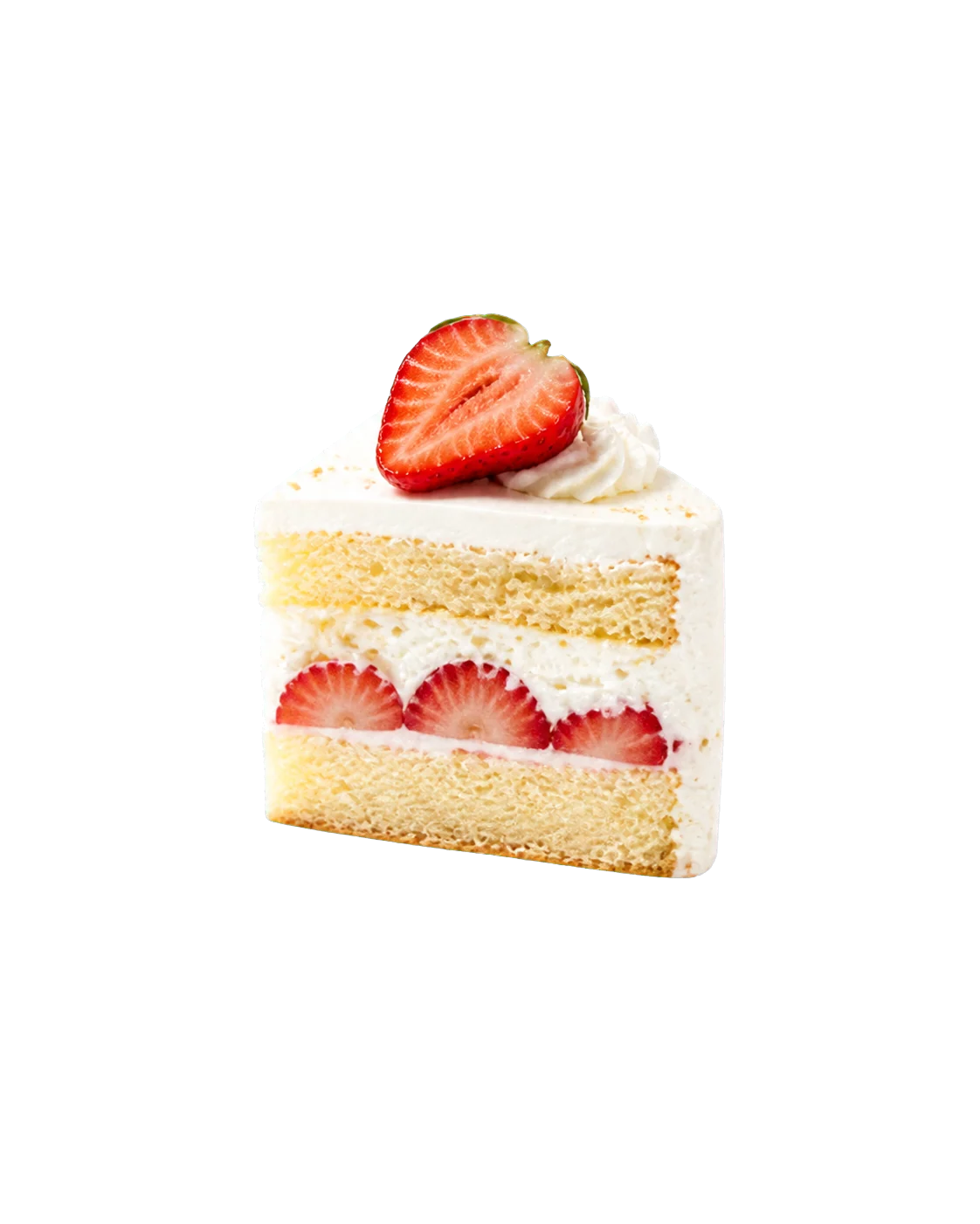 Small strawberry cake slice