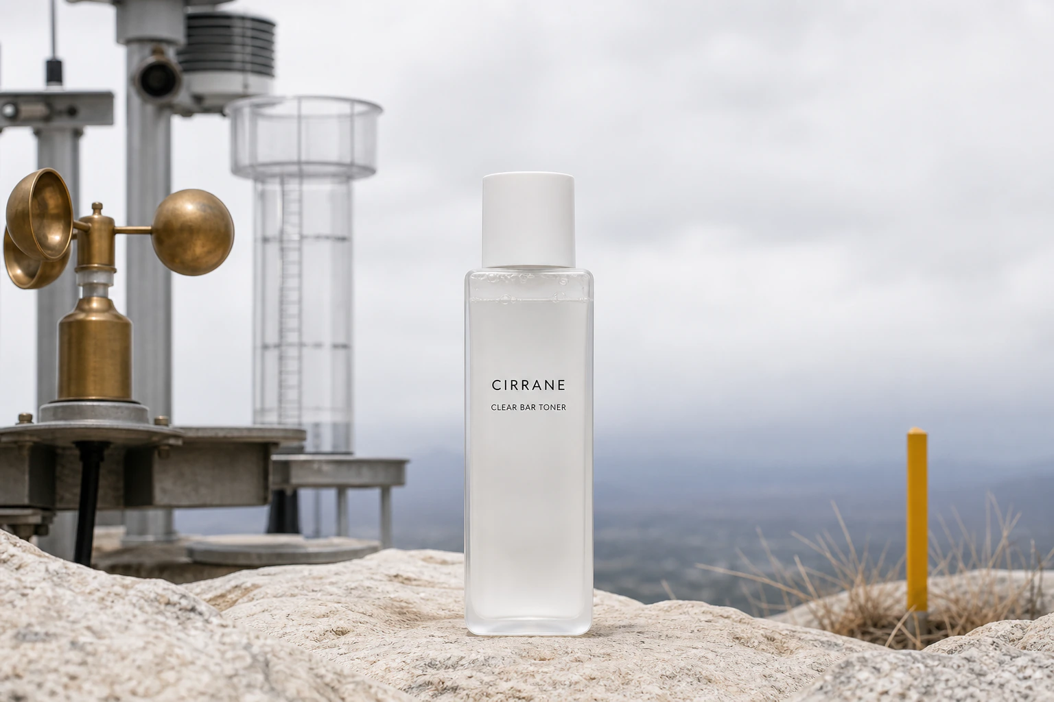 기상 관측 장비 옆 CIRRANE CLEAR BAR TONER