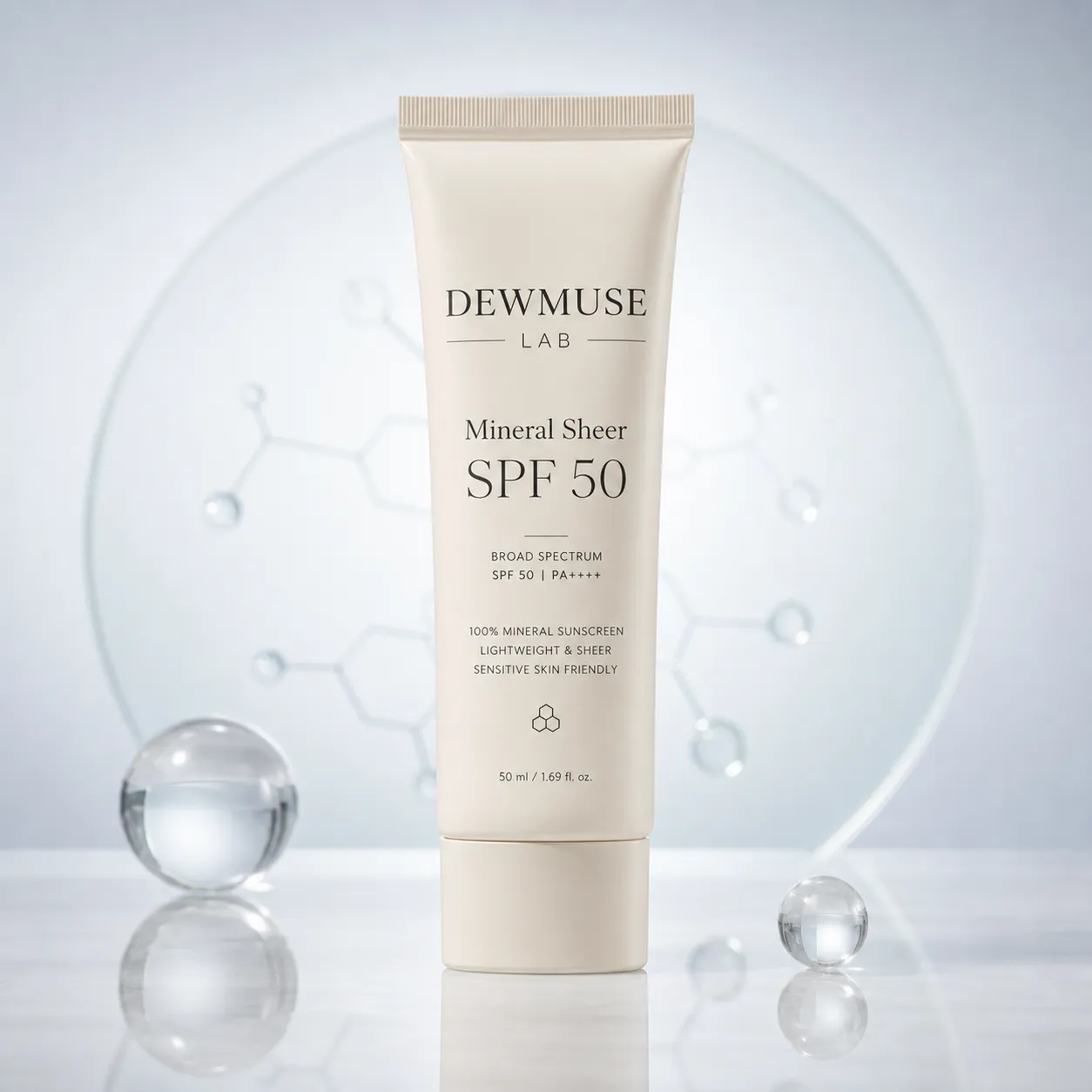 DEWMUSE LAB Mineral Sheer SPF 50 제품 사진