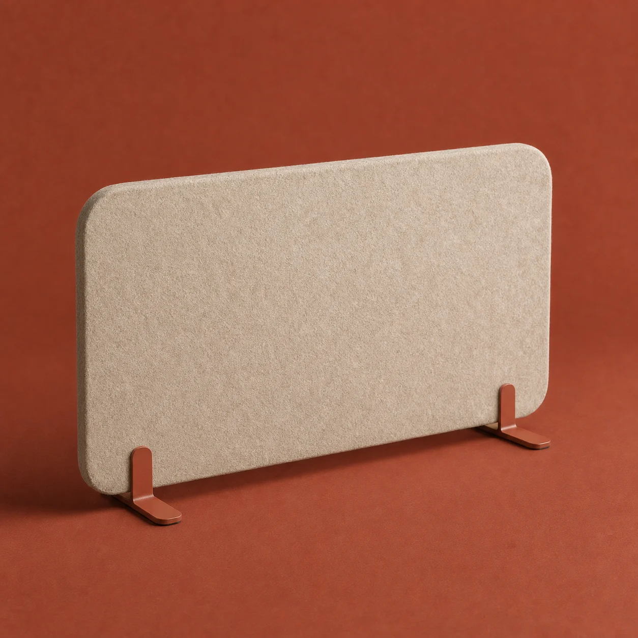 Terracotta acoustic desk divider
