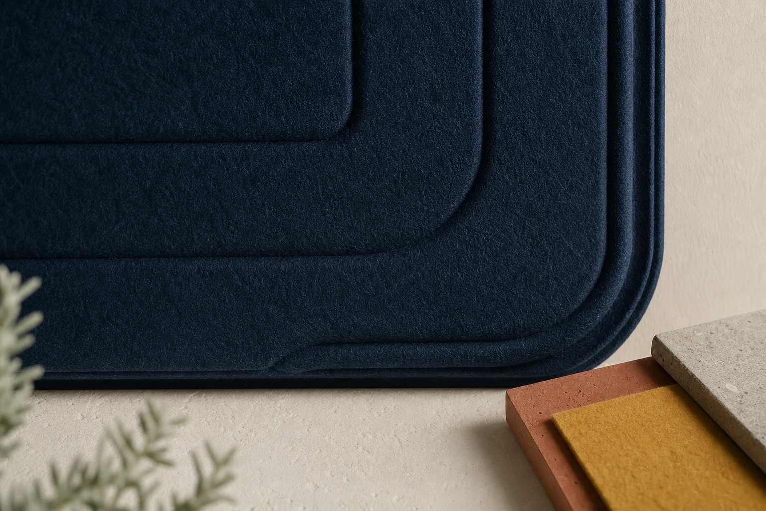 Navy acoustic felt close up