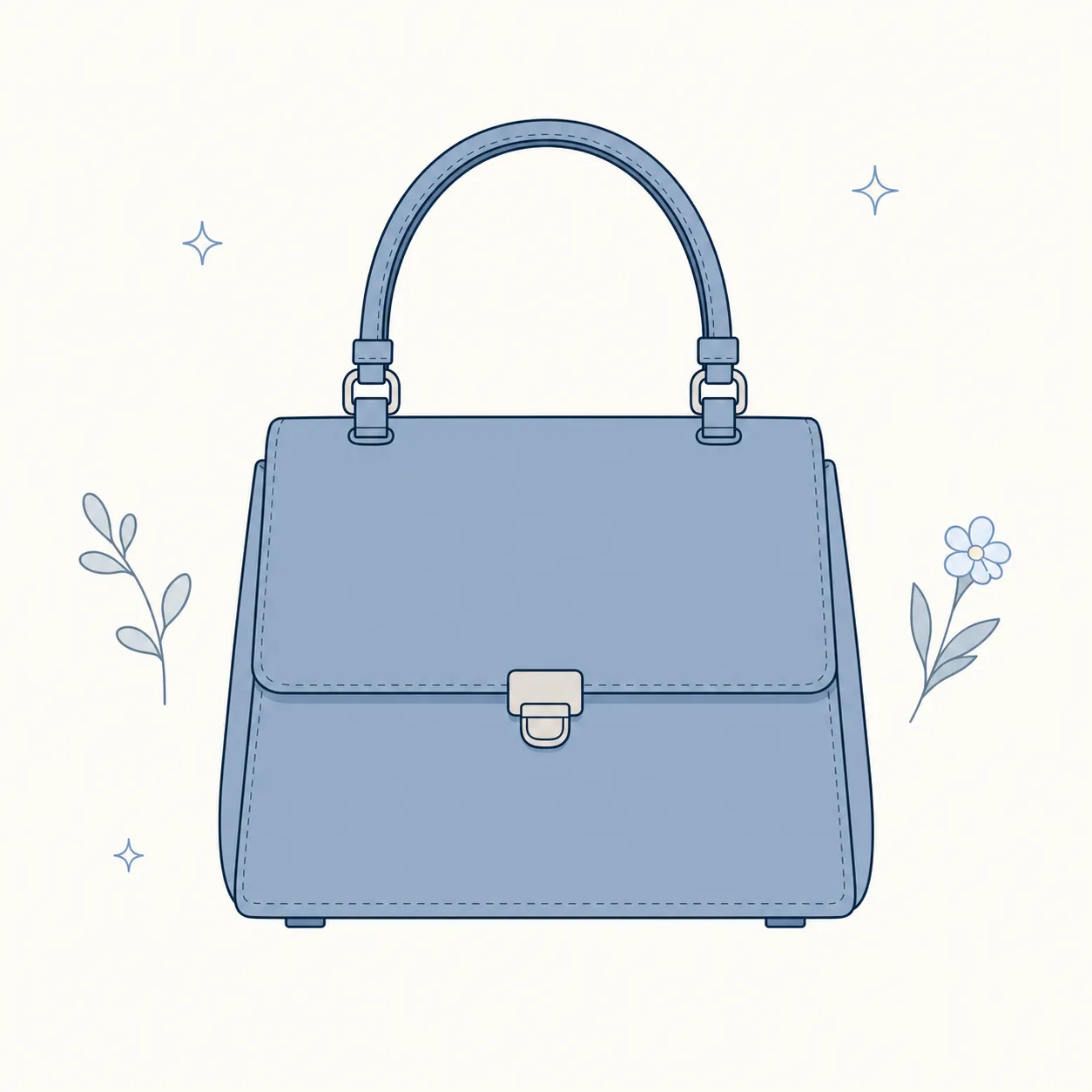 Dusty blue Nora handbag illustration