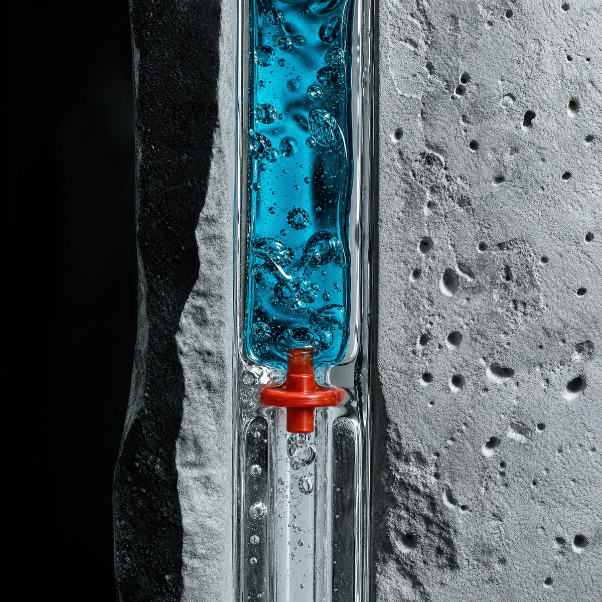 Cyan gel texture and water surface detail