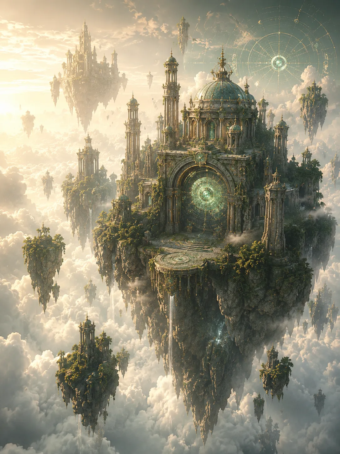 Floating city ruins