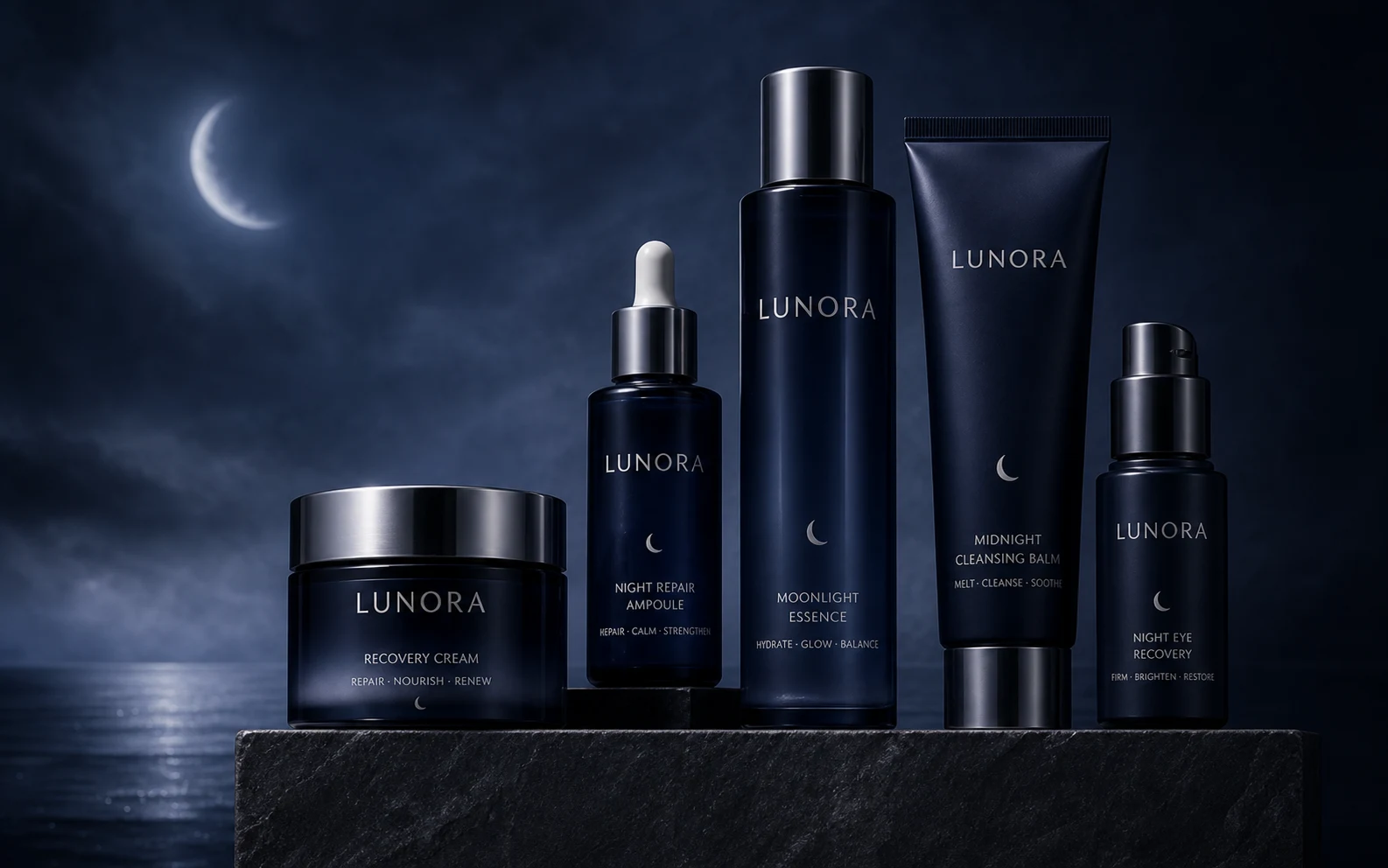 LUNORA homepage direction with branded products