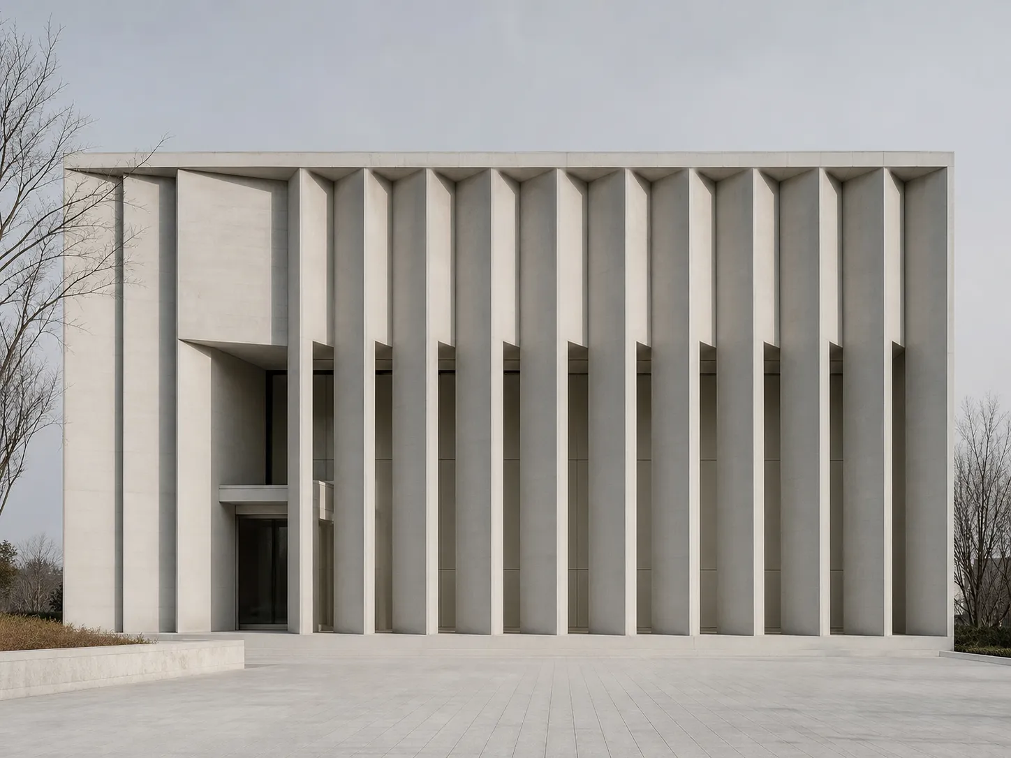 Gallery of Forms facade with vertical concrete fins