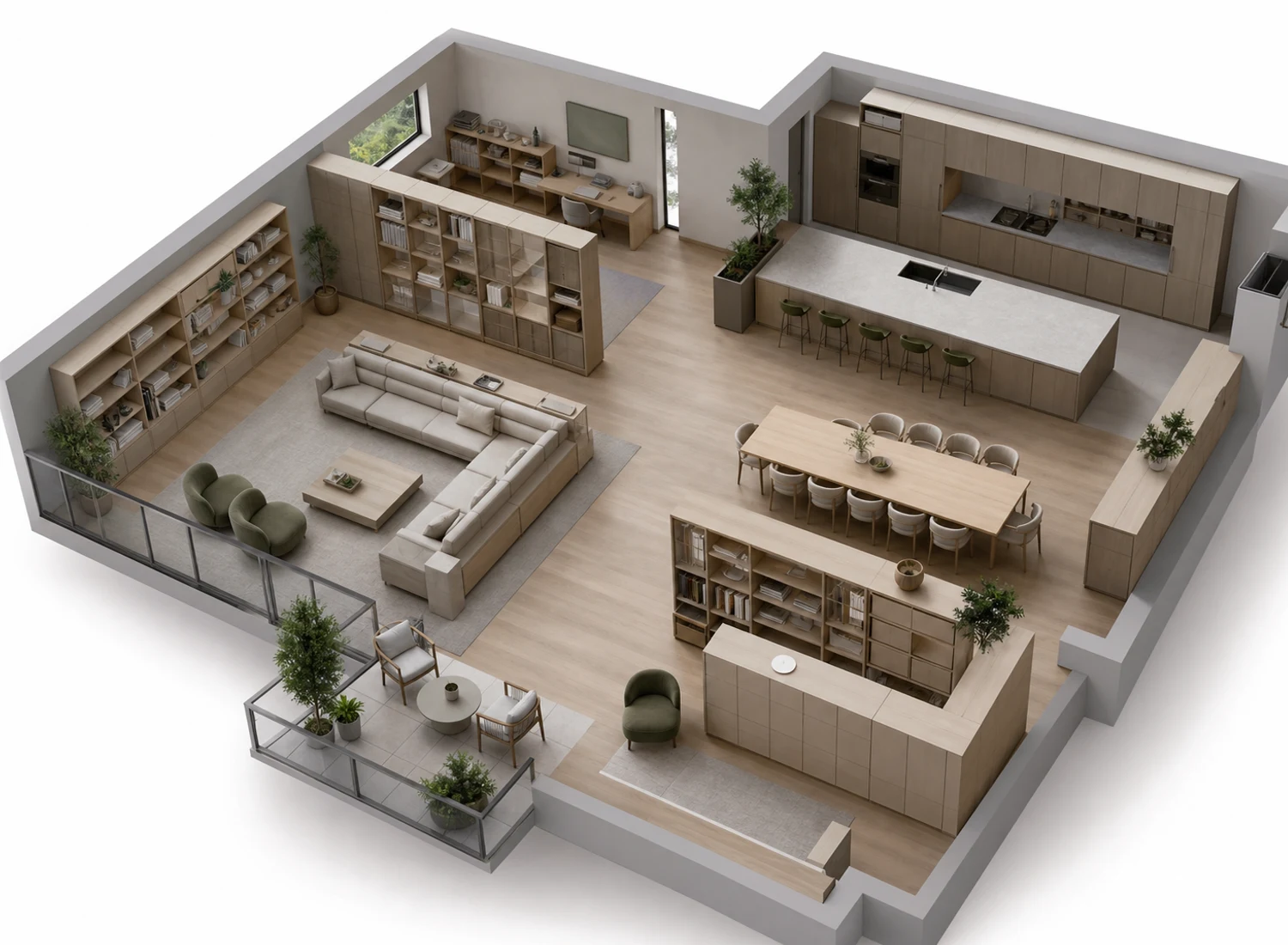 large modular space plan