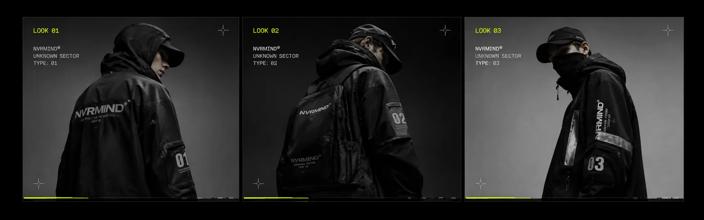 NVRMIND Drop 02 룩 01, 룩 02, 룩 03