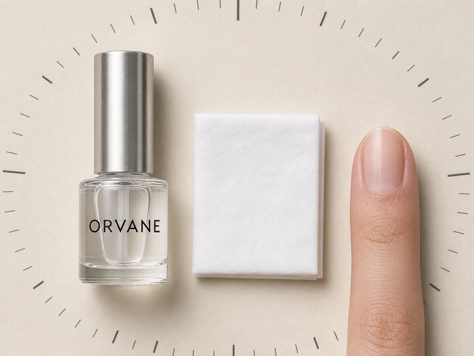 ORVANE 네일 준비 보틀과 린트 프리 패드