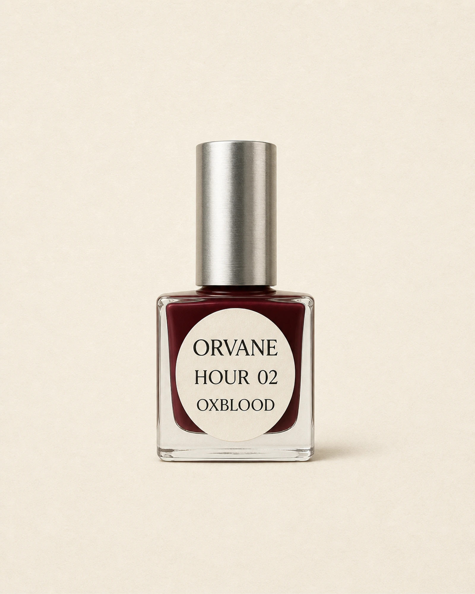 아이보리 배경의 ORVANE HOUR 02 OXBLOOD 단독 제품