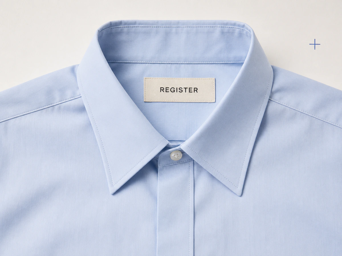 FOLD SHIRT 칼라와 REGISTER 라벨