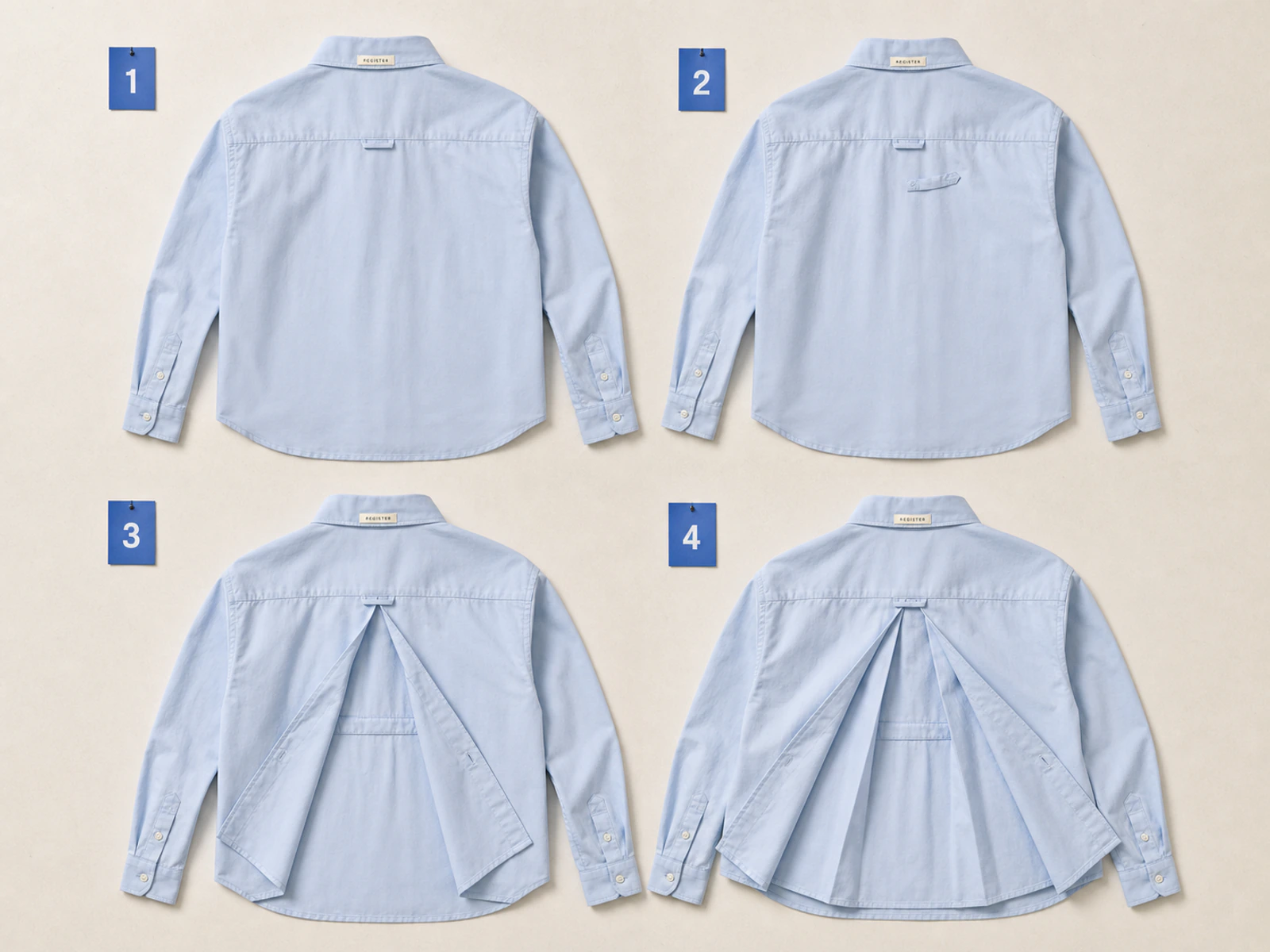 FOLD SHIRT 등판 폴드 구조의 네 단계