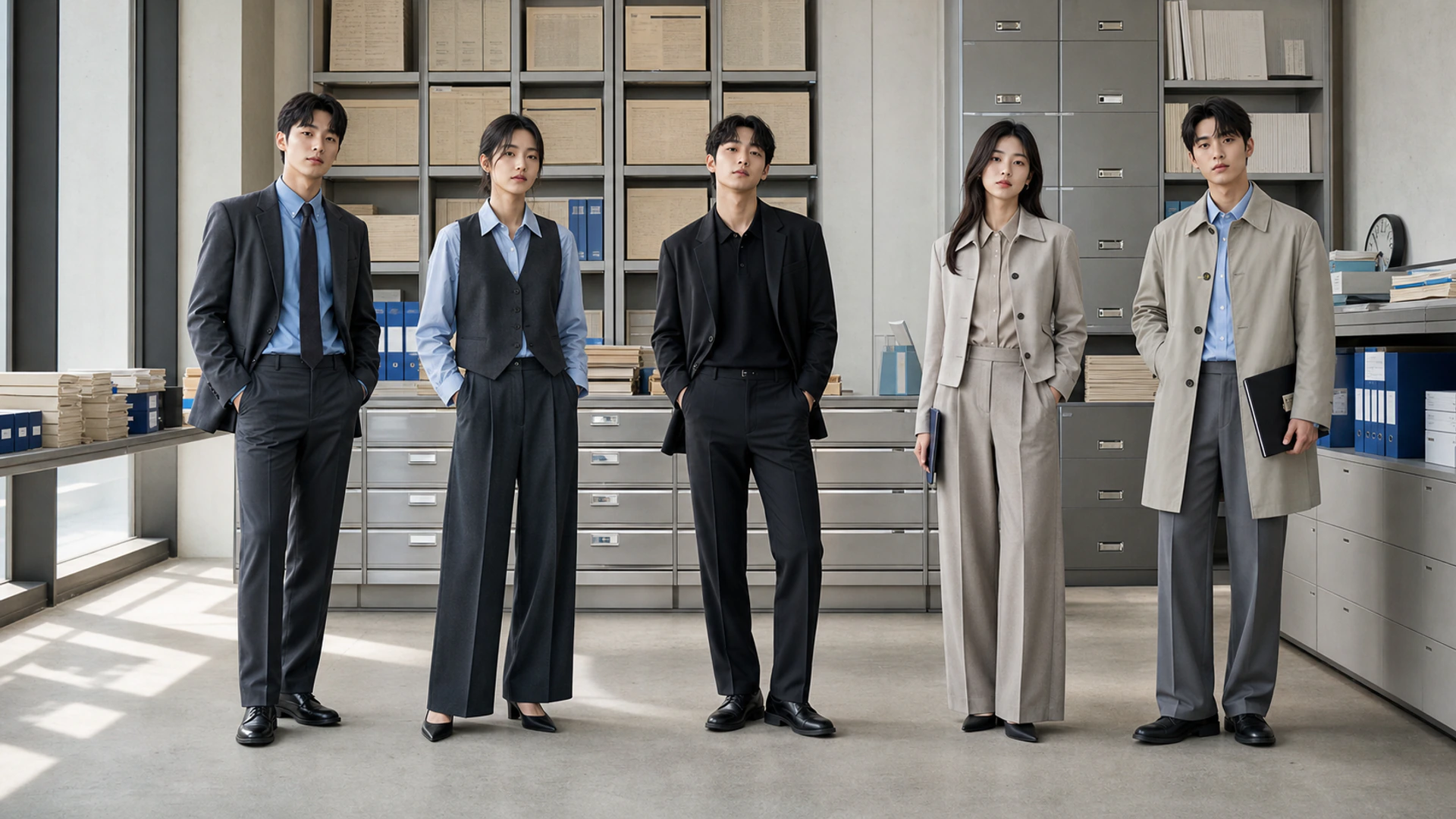 월요일부터 금요일까지의 REGISTER 다섯 룩