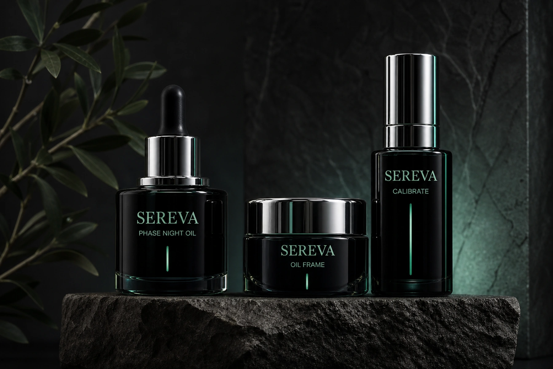 SEREVA product lineup on black and silver calibration field