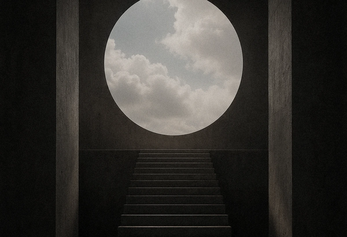 Circular stair aperture.