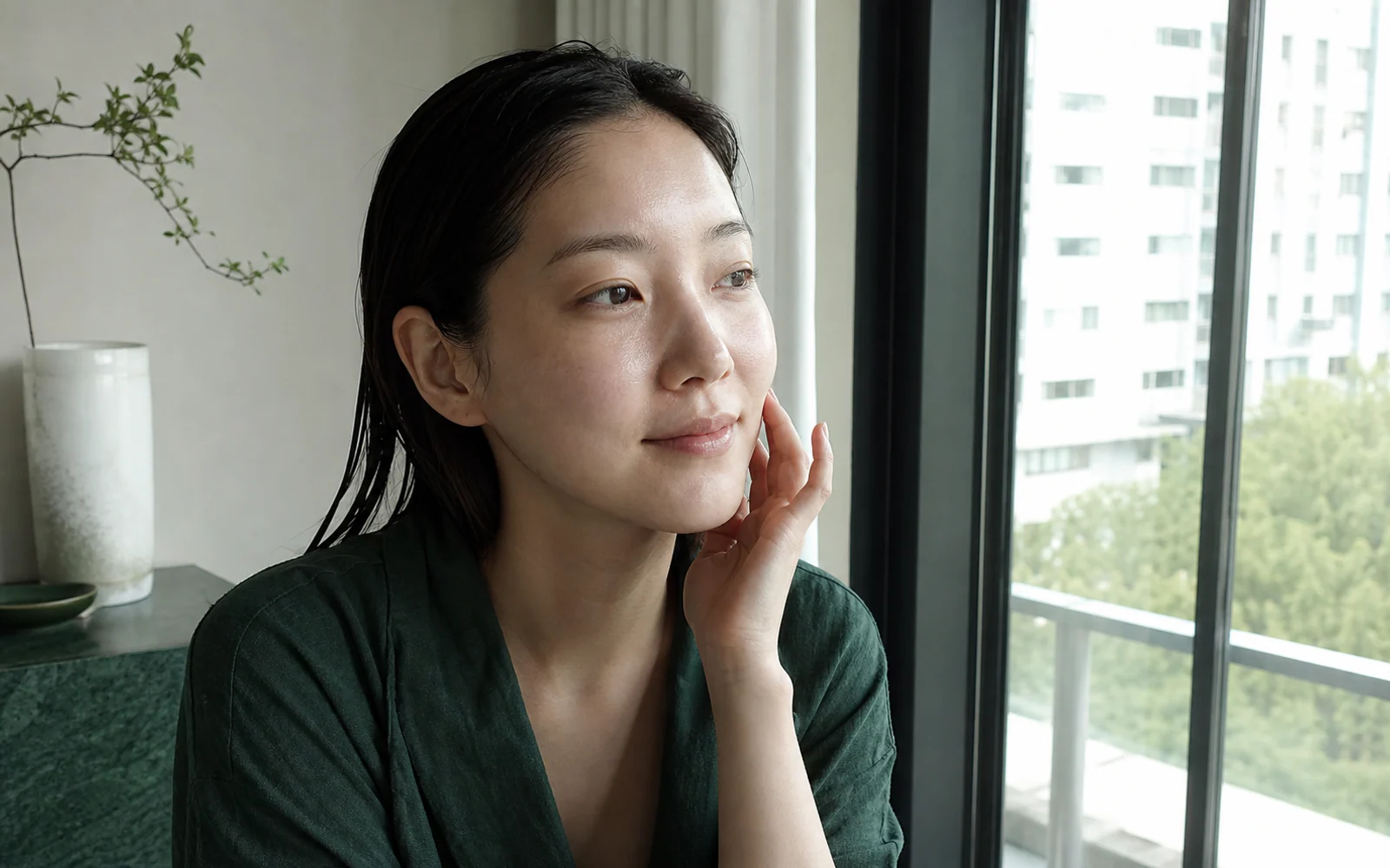 자연스러운 피부결이 보이는 한국인 모델 저널 이미지